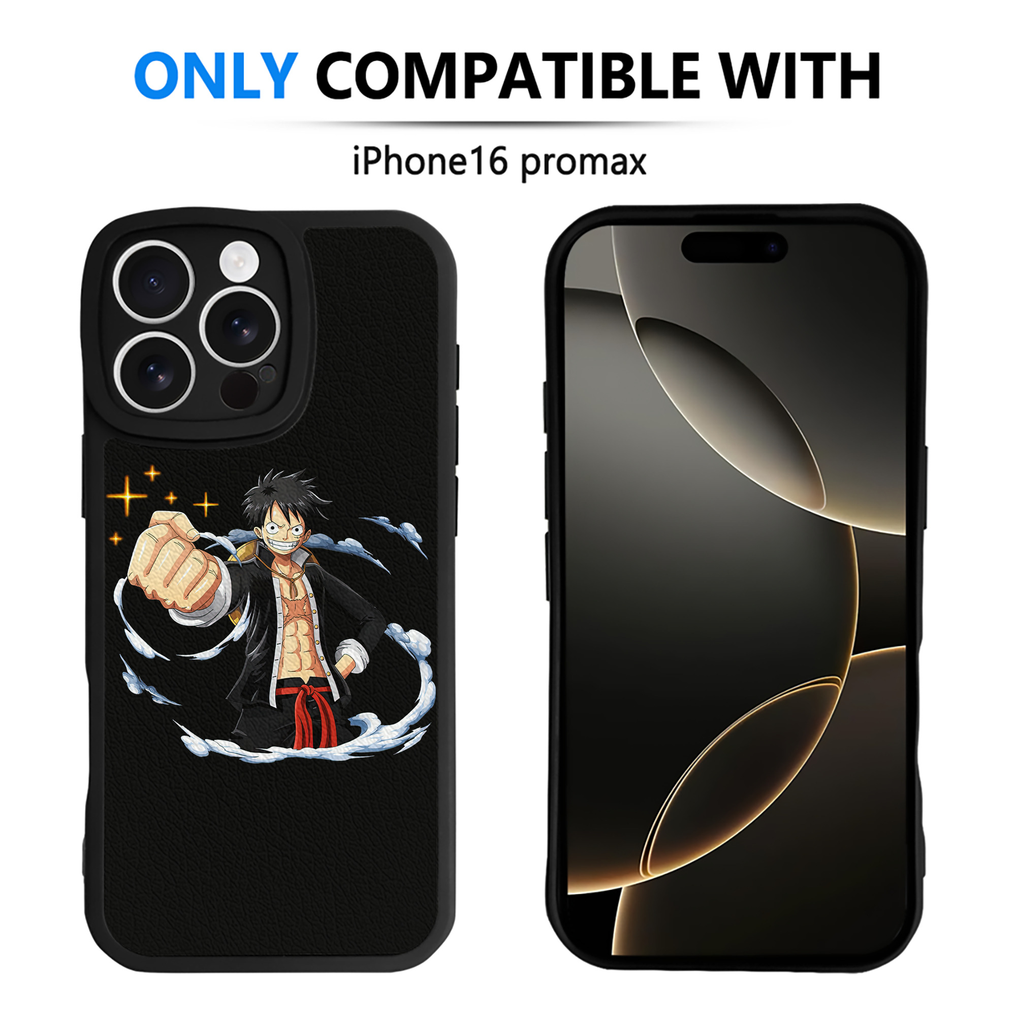 （画像用） ワンピース モンキー・D・ルフィ ONE PIECE Monkey D. Luffy 【iPhone 16シリーズ対応】シリコンスマホケース（レザー調） 材質：シリコン